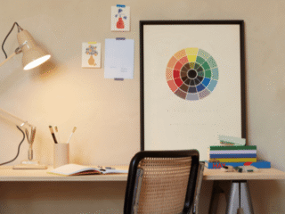 desk lamp on desk