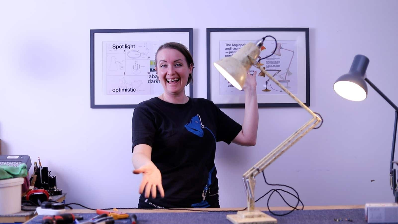 Lauz and her 500th Anglepoise lamp rewire