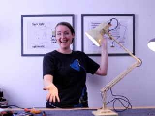 Lauz with her 500th Repair & Rewire Anglepoise Lamp