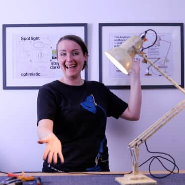 Lauz with her 500th Repair & Rewire Anglepoise Lamp