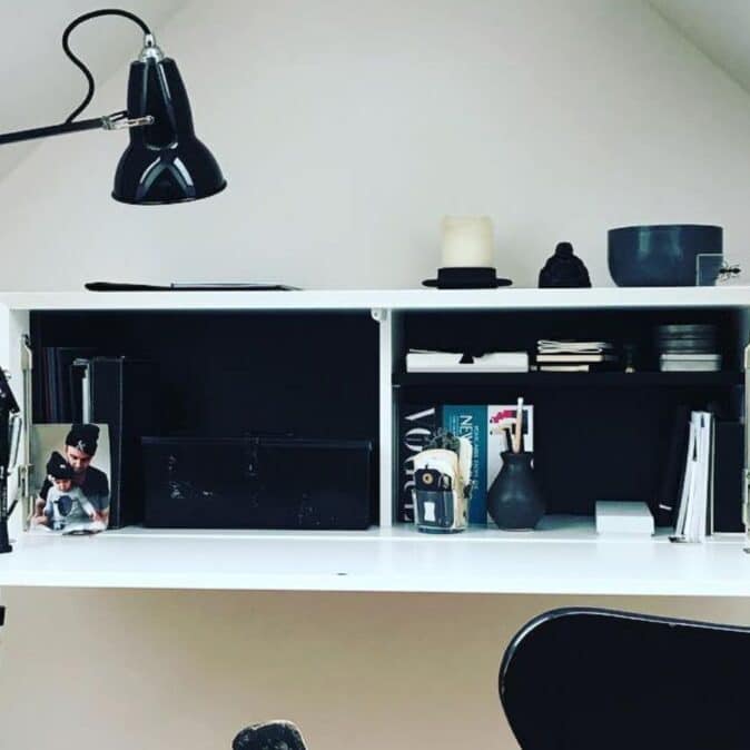 Anglepoise black Original 1227 with desk clamp on desk
