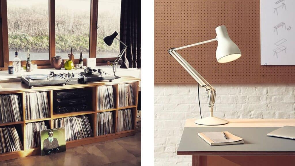 Anglepoise Type 75 black and white desk lamps fathers day present